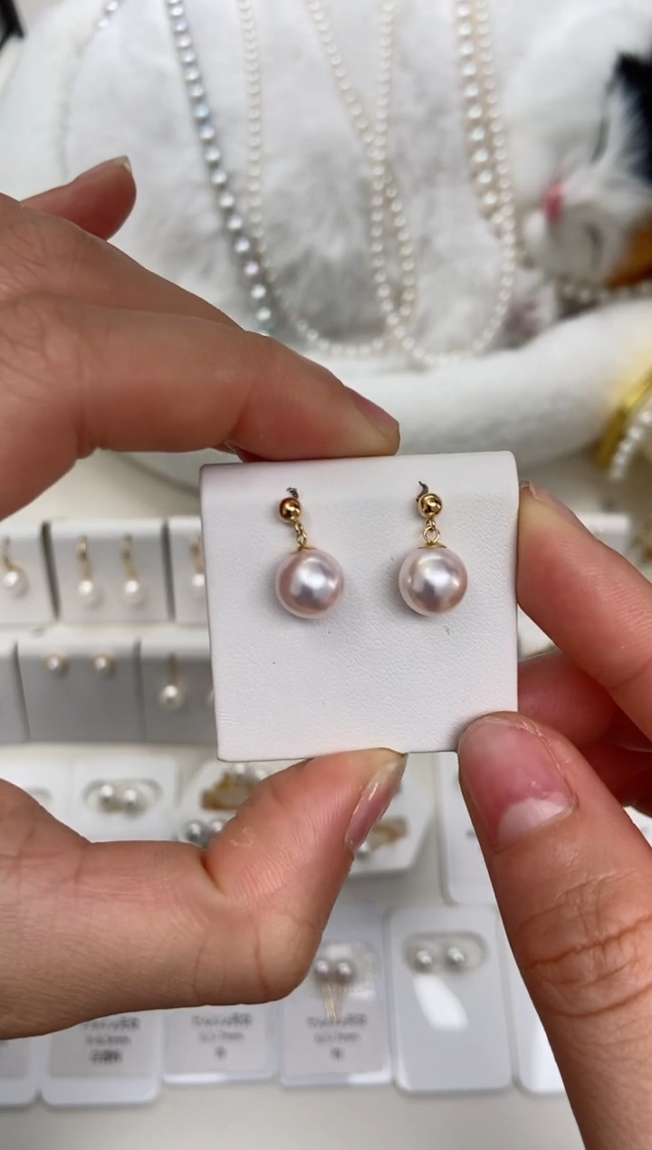 【闪购商品】海水珍珠耳饰18K金镶嵌8-8.5mm耳饰