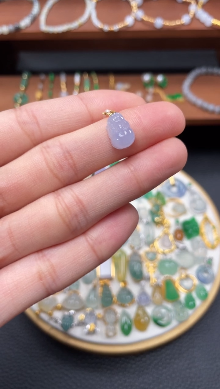 【闪购商品】翡翠吊坠(不含链)18K金镶嵌一个   JK486