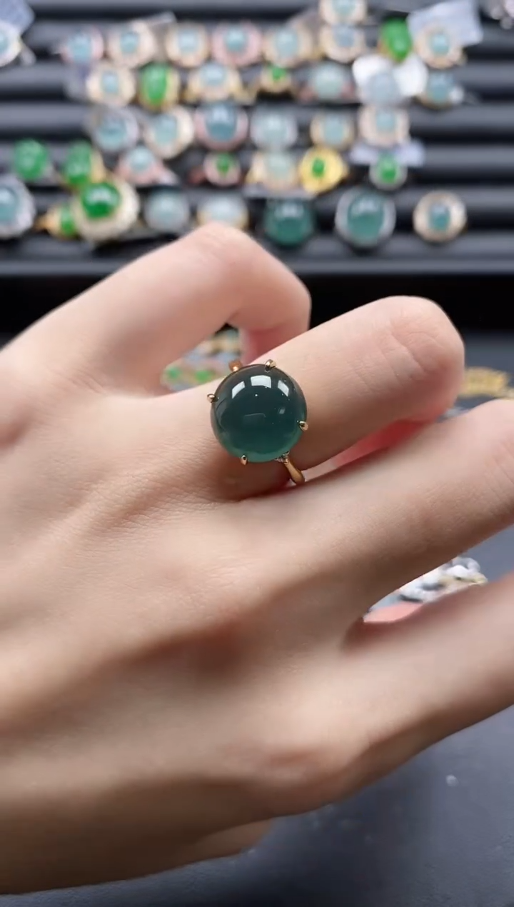 【闪购商品】翡翠戒指银S925镶嵌51511