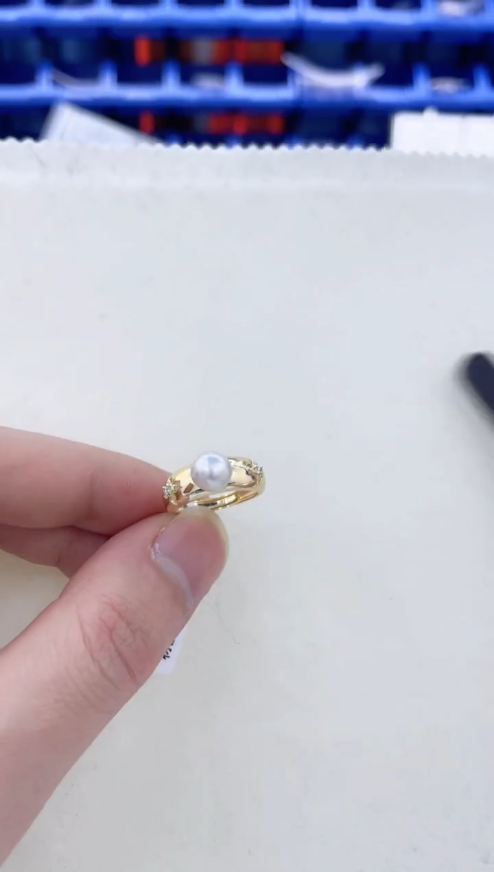 银S925镶嵌戒指海水珍珠  