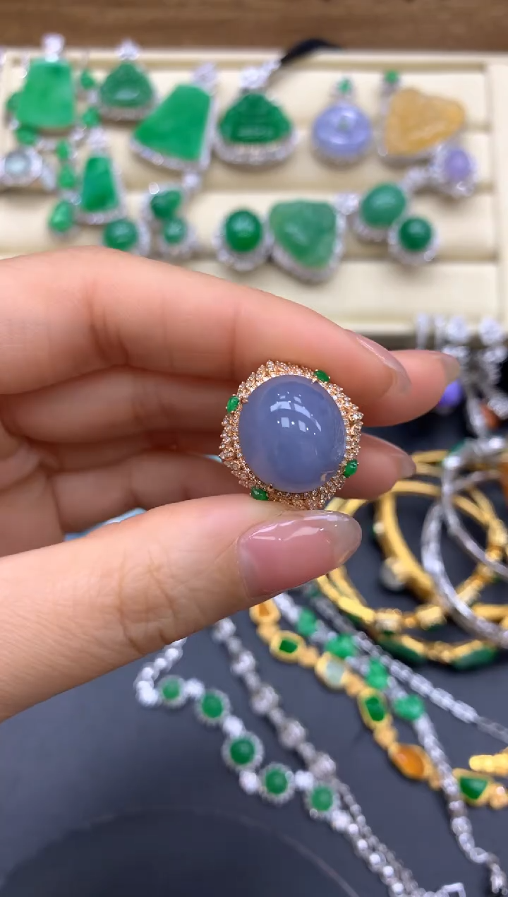 【闪购商品】翡翠戒指18K金镶嵌630-中国好珍宝