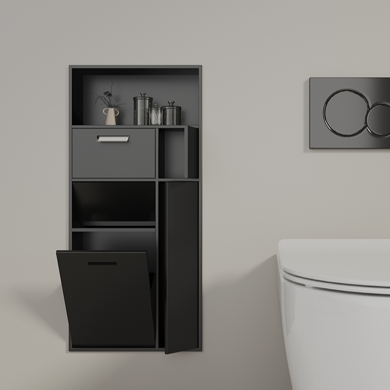 倍润不锈钢垃圾桶嵌入式壁龛卫生间浴室马桶旁厕所置物收纳可定制