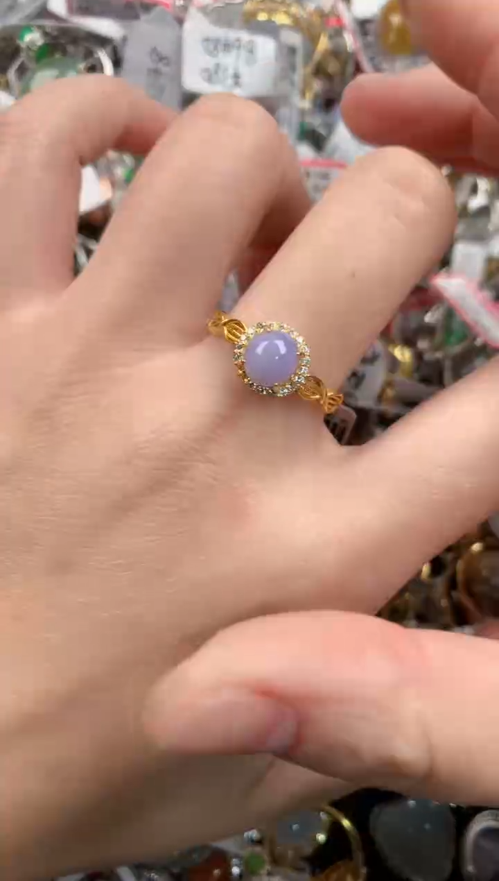 银S925镶嵌戒指翡翠222               8