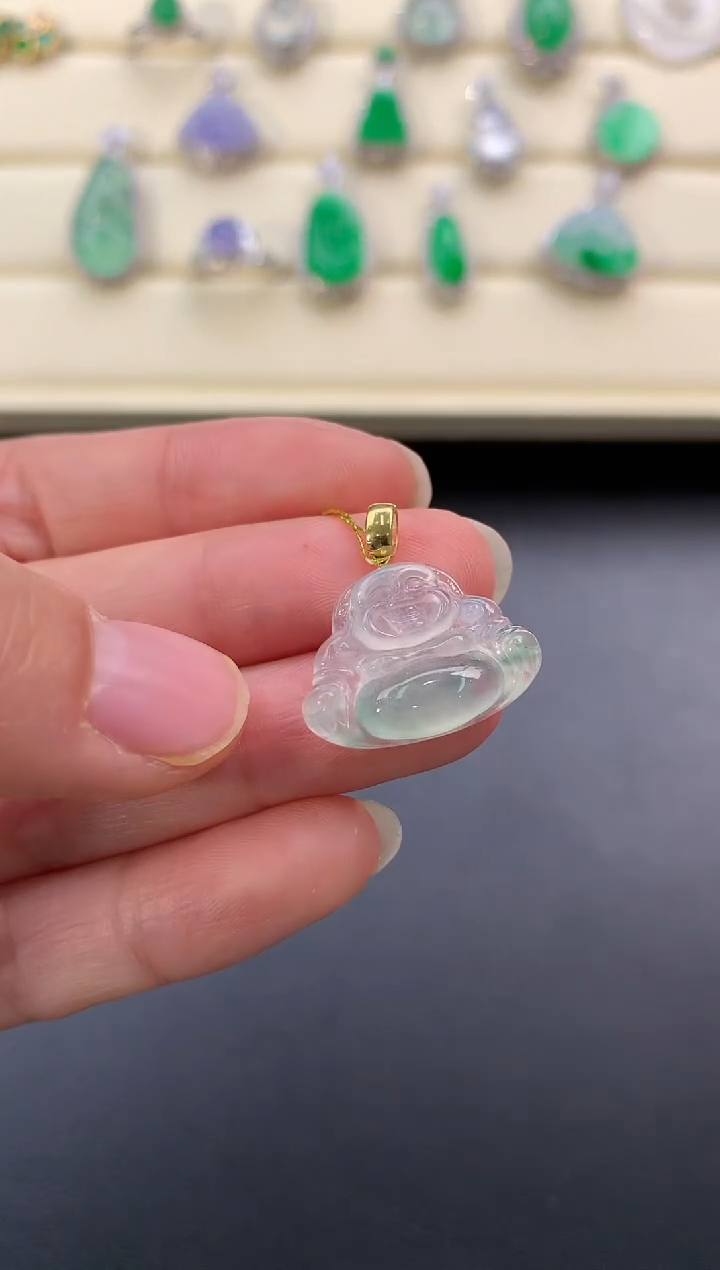 【闪购商品】翡翠颈饰18K金镶嵌W634