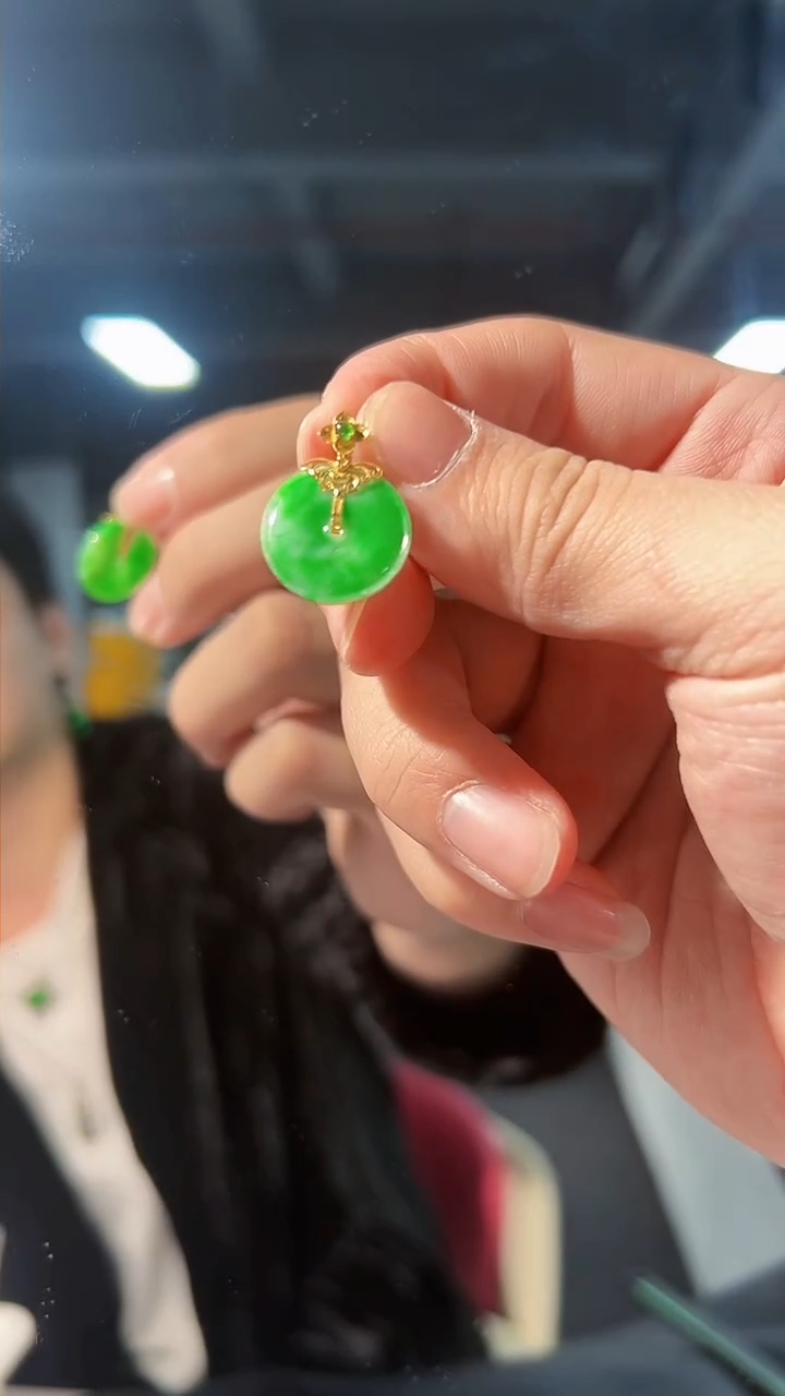 【闪购商品】翡翠颈饰18K金镶嵌缅料A货/支持复检/一件
