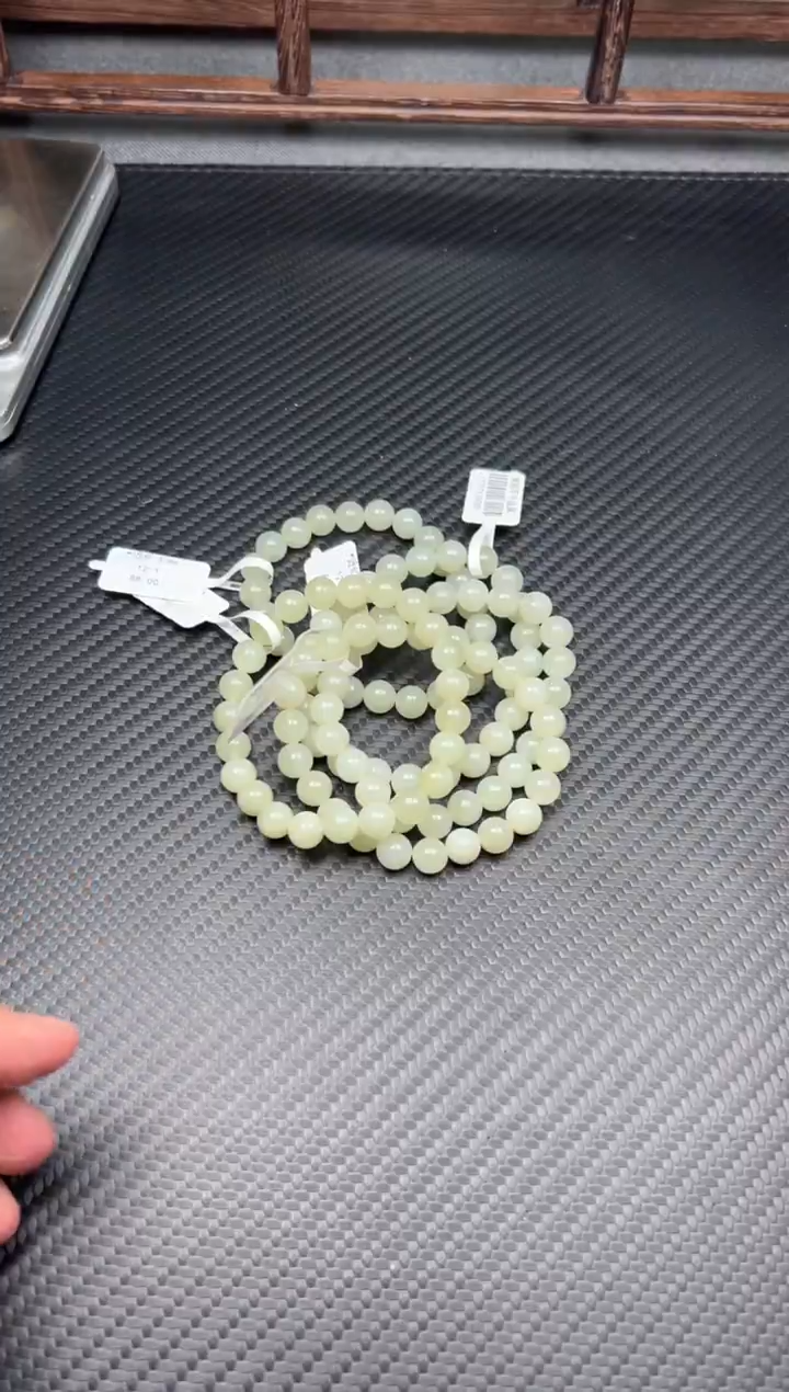 未镶嵌手串和田玉且末微色差近矿卡8多样性发货拍一发一m