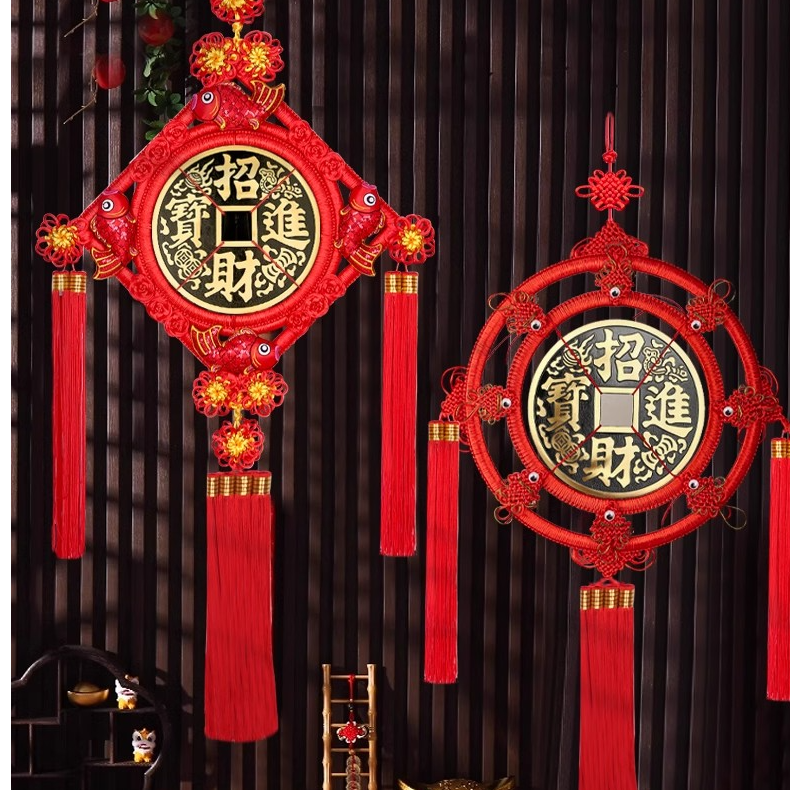 中国结福字挂件大号铜钱喜庆编织结线绳入户门客厅高档新年装饰