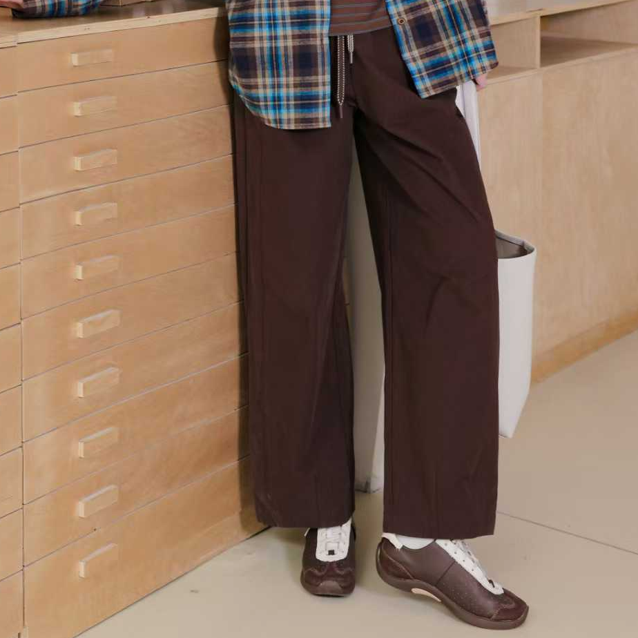 柚丁纯色免烫通勤休闲休闲裤复古长裤高腰百搭西装9A33K26857