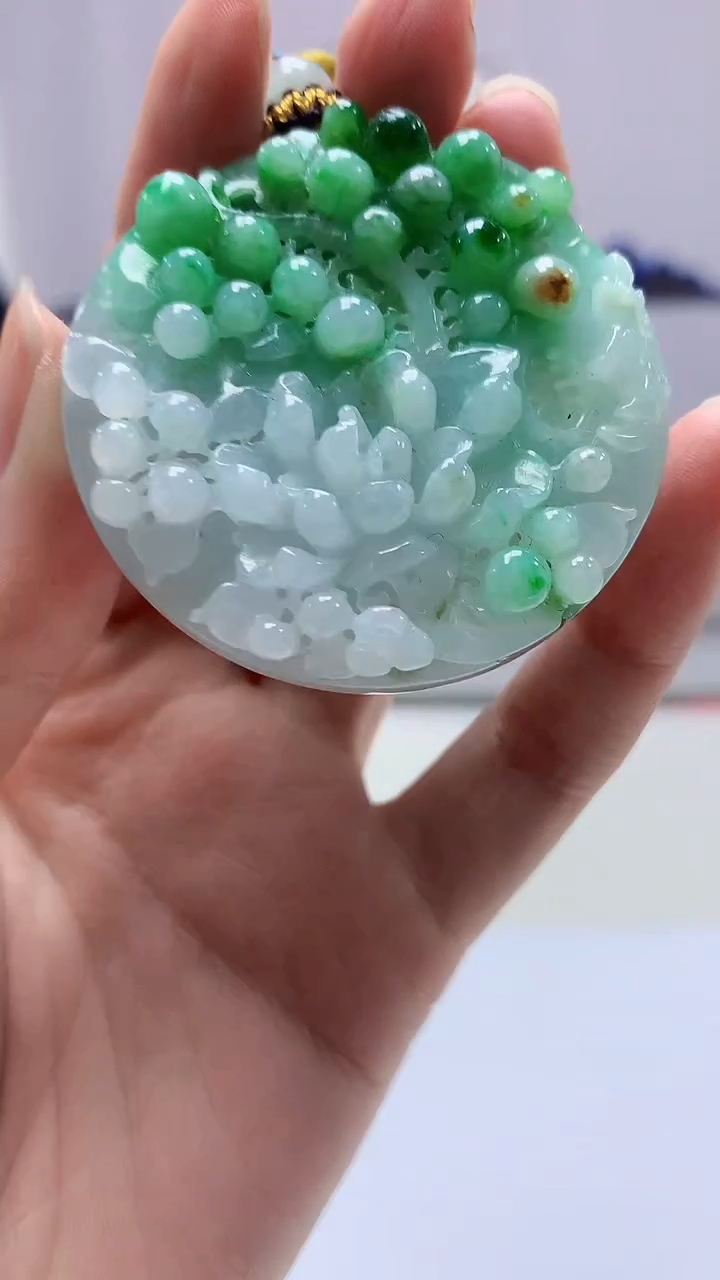 【闪购商品】定制翡翠未镶嵌4969zm-毛货挂件喜上眉梢188