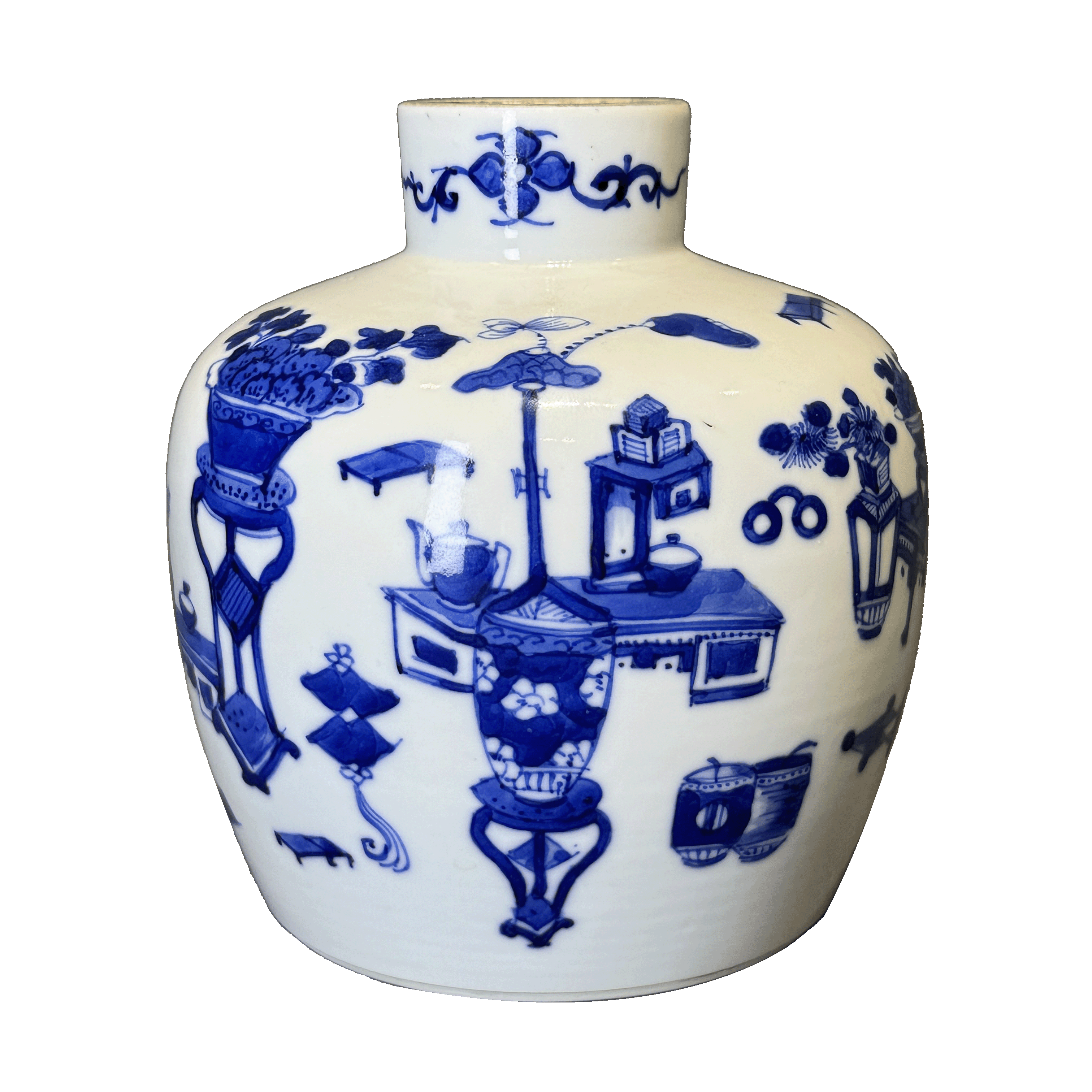 26111010t青花博古嘟噜瓶