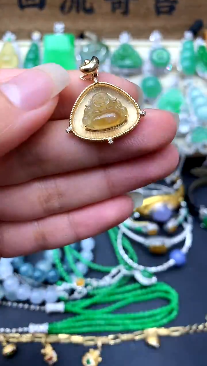 【闪购商品】翡翠颈饰18K金镶嵌230-中国好珍宝