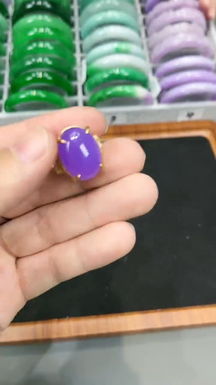 【闪购商品】翡翠戒指未镶嵌s31紫罗兰戒指