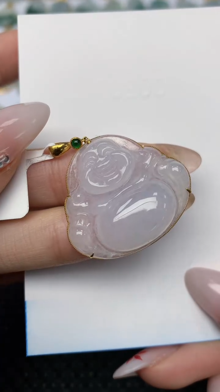【闪购商品】翡翠颈饰18K金镶嵌天然翡翠A货