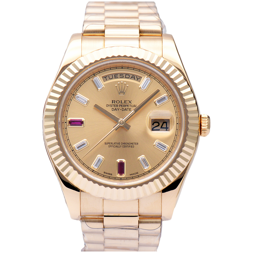 99新 Rolex/劳力士 星期日历型218238金盘原钻41mm自动机械男表