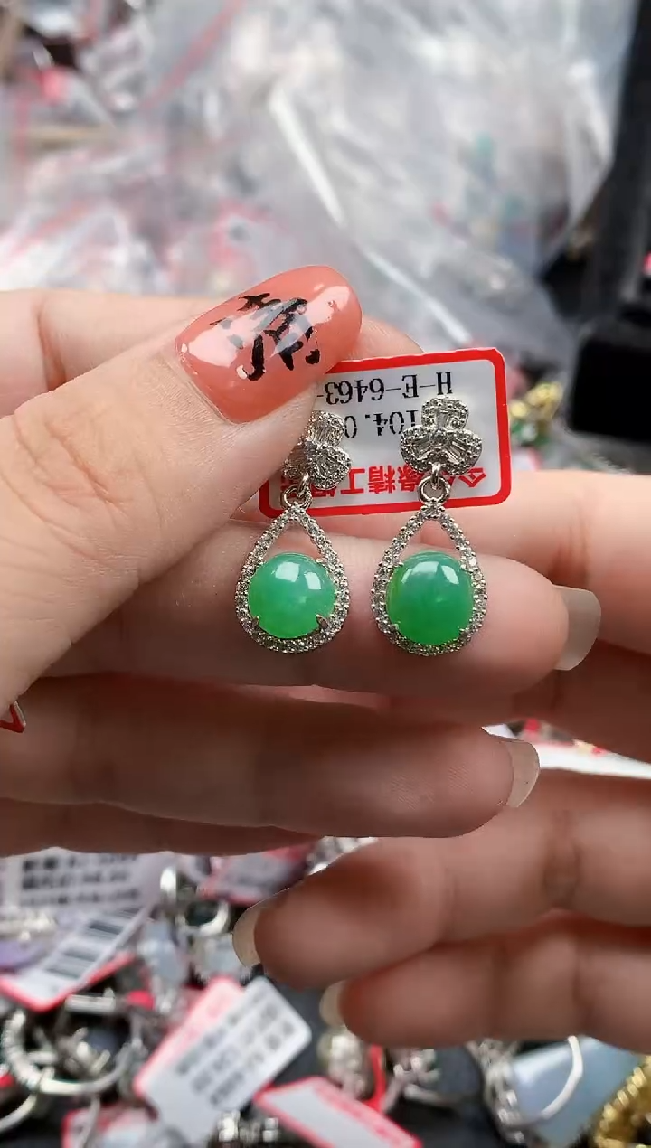 银S925镶嵌戒指翡翠天然A货缅甸翡翠