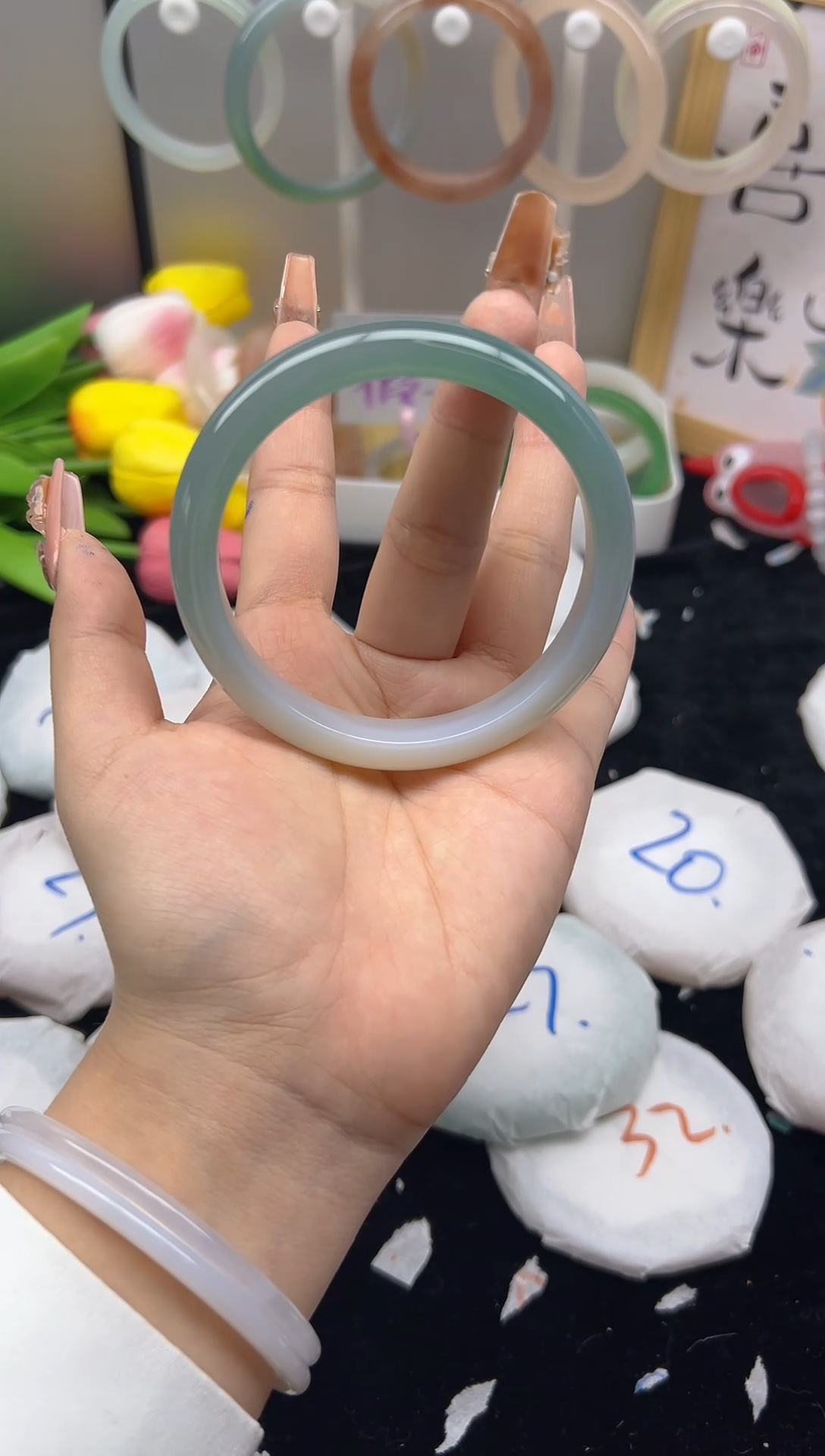 【闪购商品】石英质玉（黄龙玉）手镯未镶嵌58