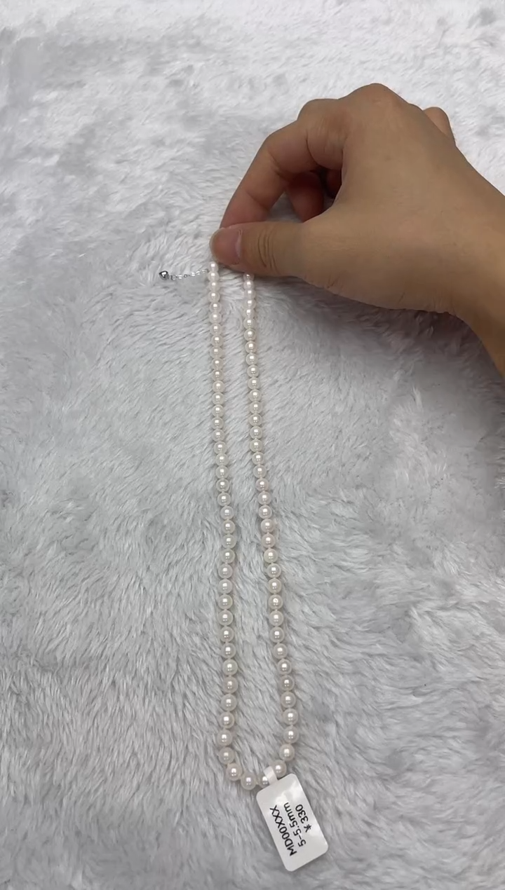 海水珍珠银S925镶嵌项链AK5-5.5mm（多样性发一）