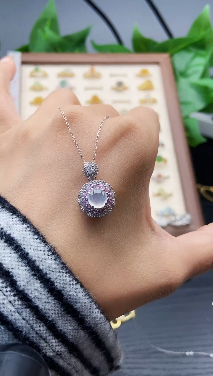 颈饰银S925镶嵌翡翠12