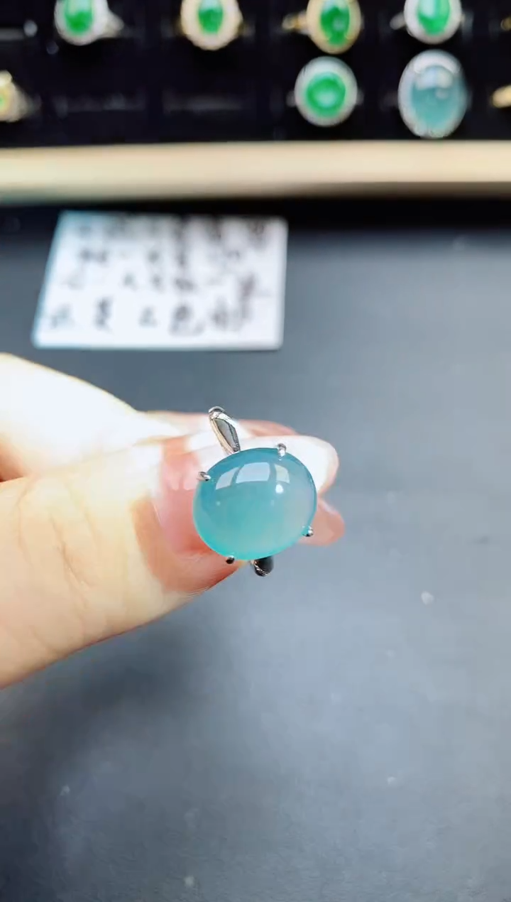 翡翠戒指银S925镶嵌321321