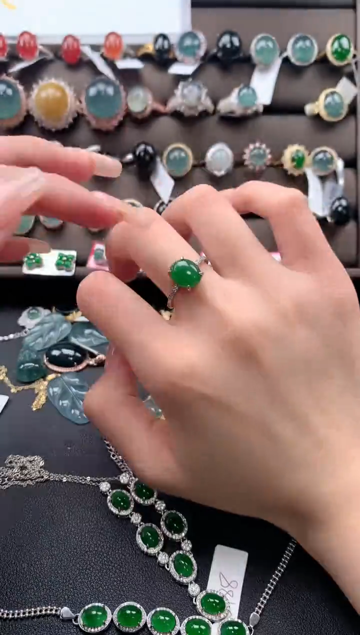 【闪购商品】翡翠戒指银S925镶嵌432432