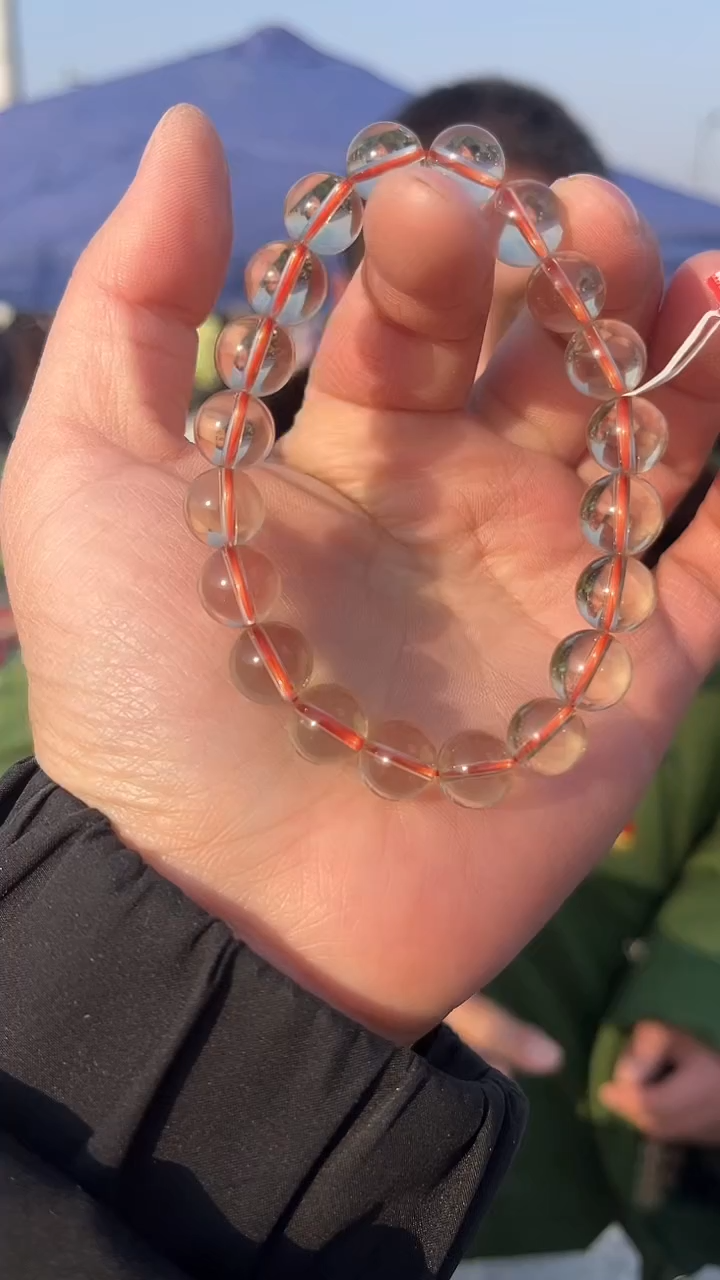 【闪购商品】黄晶手链未镶嵌天然黄水晶手串多样性发一9mm