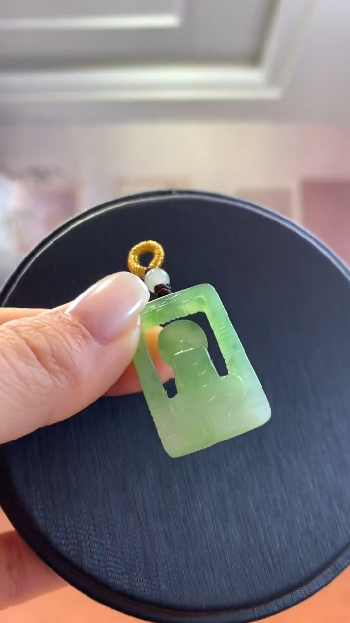 未镶嵌和田玉挂件碧玉悟道吊坠