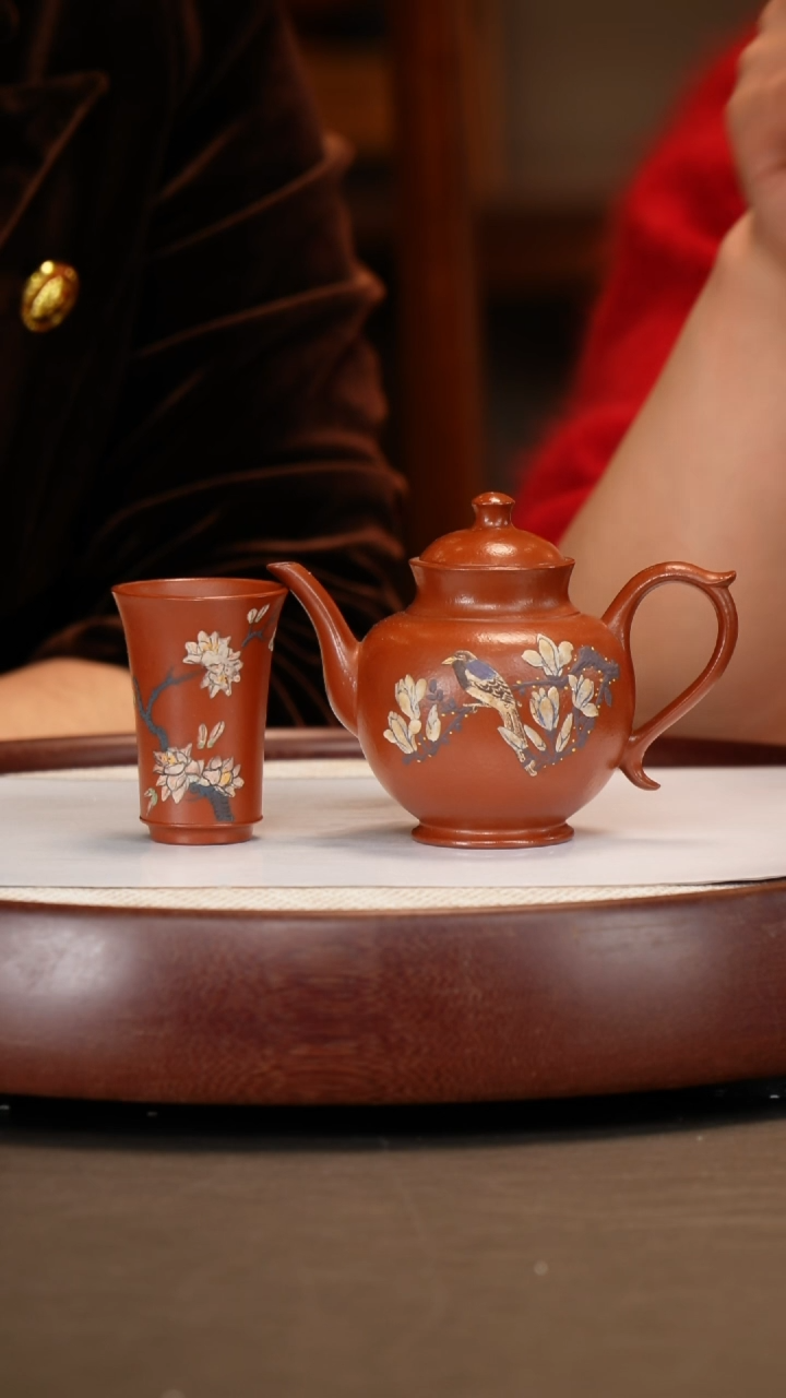 【闪购商品】紫砂茶壶【应亚林】小煤窑朱泥国色天香套组