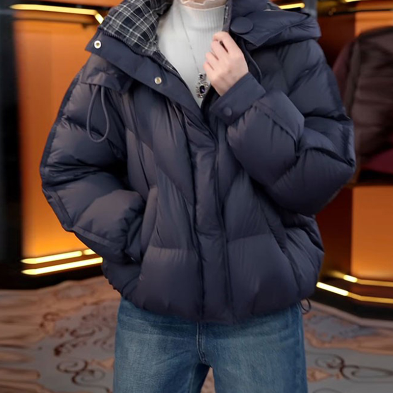 洋气短款加绒棉服棉衣女装2025冬季新款小个子宽松加厚棉袄外套H