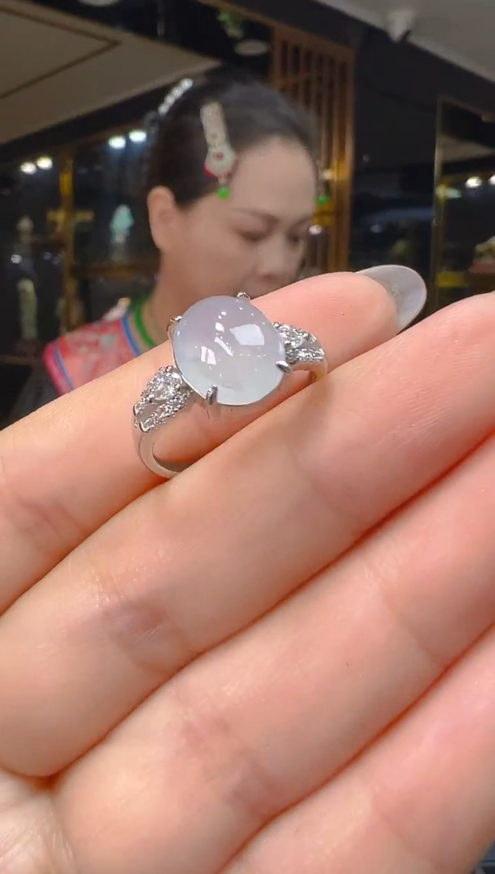 银S925镶嵌戒指翡翠084(多样性发货发其一)