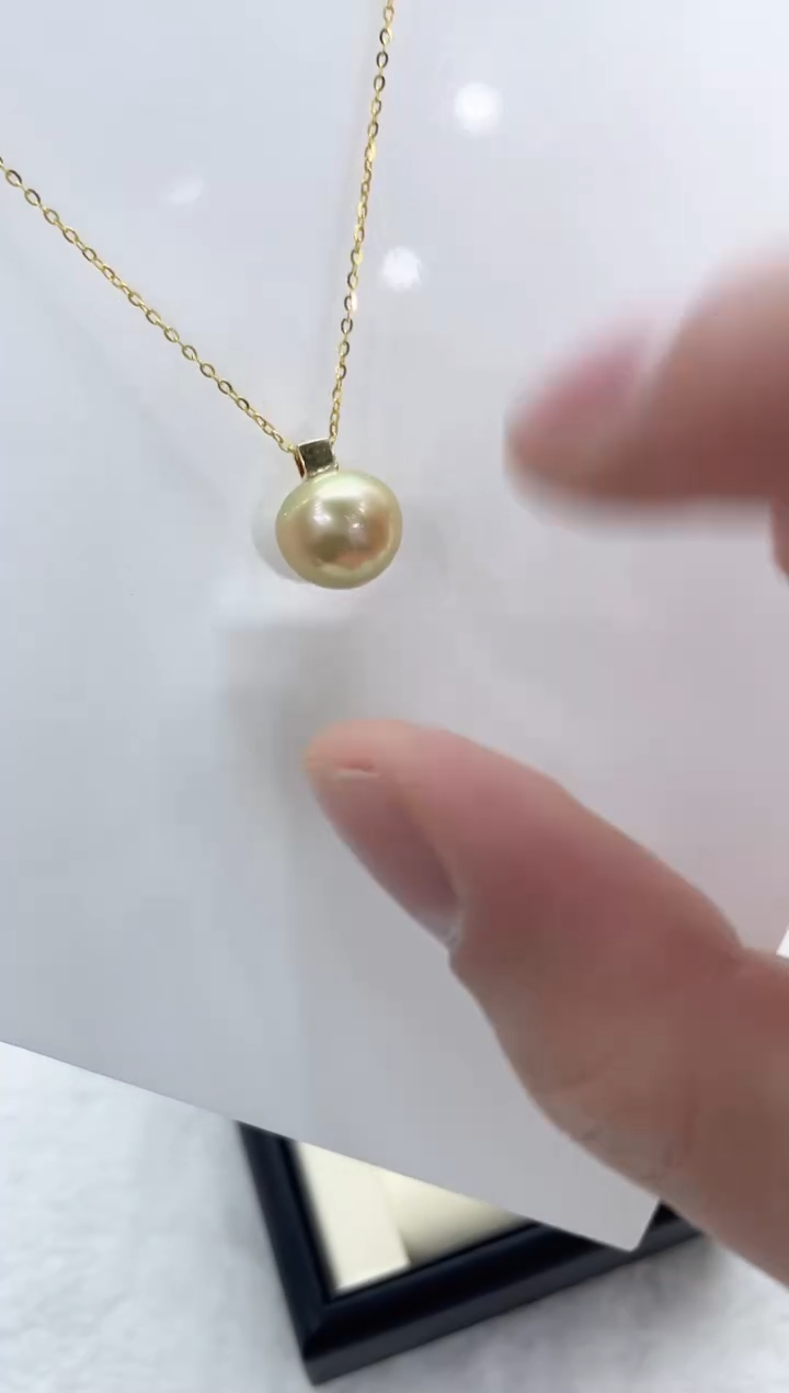【闪购商品】海水珍珠吊坠(赠链)18K金镶嵌海水珍珠吊坠