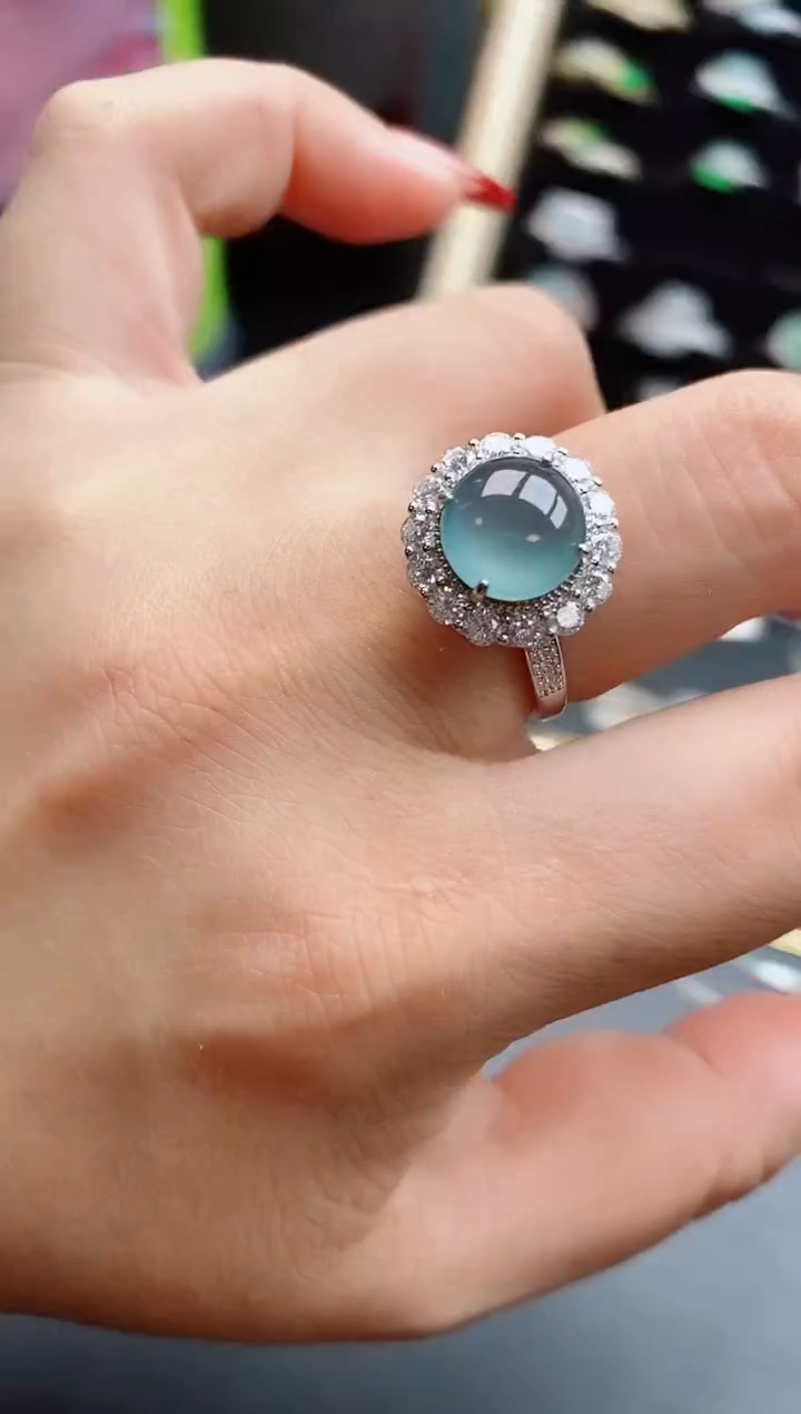 【闪购商品】翡翠戒指银S925镶嵌12121