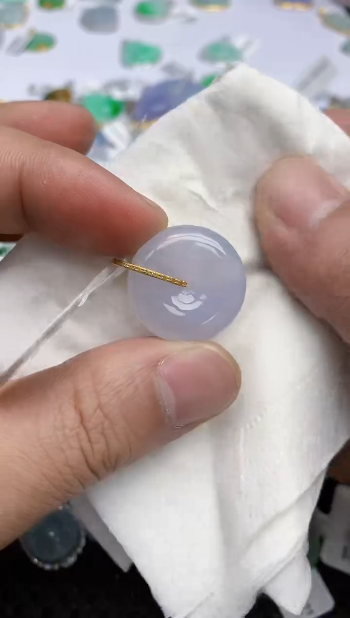 【闪购商品】翡翠颈饰18K金镶嵌天然翡翠A货