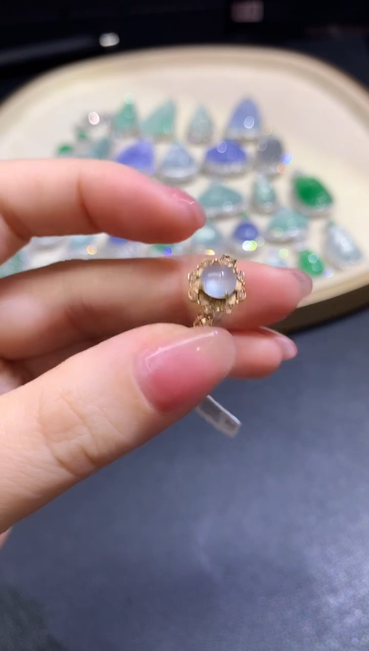 18K金镶嵌戒指翡翠戒指A138|2280