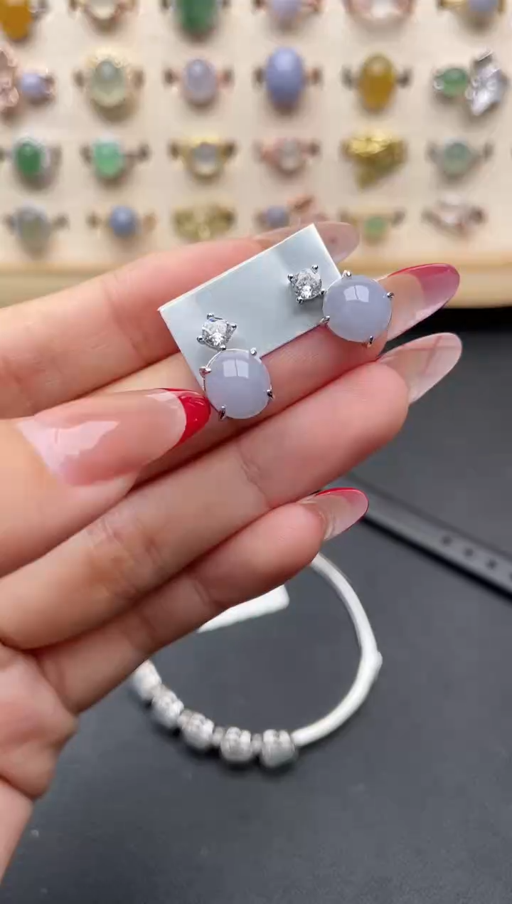 【闪购商品】翡翠戒指银S925镶嵌一物一证一礼盒