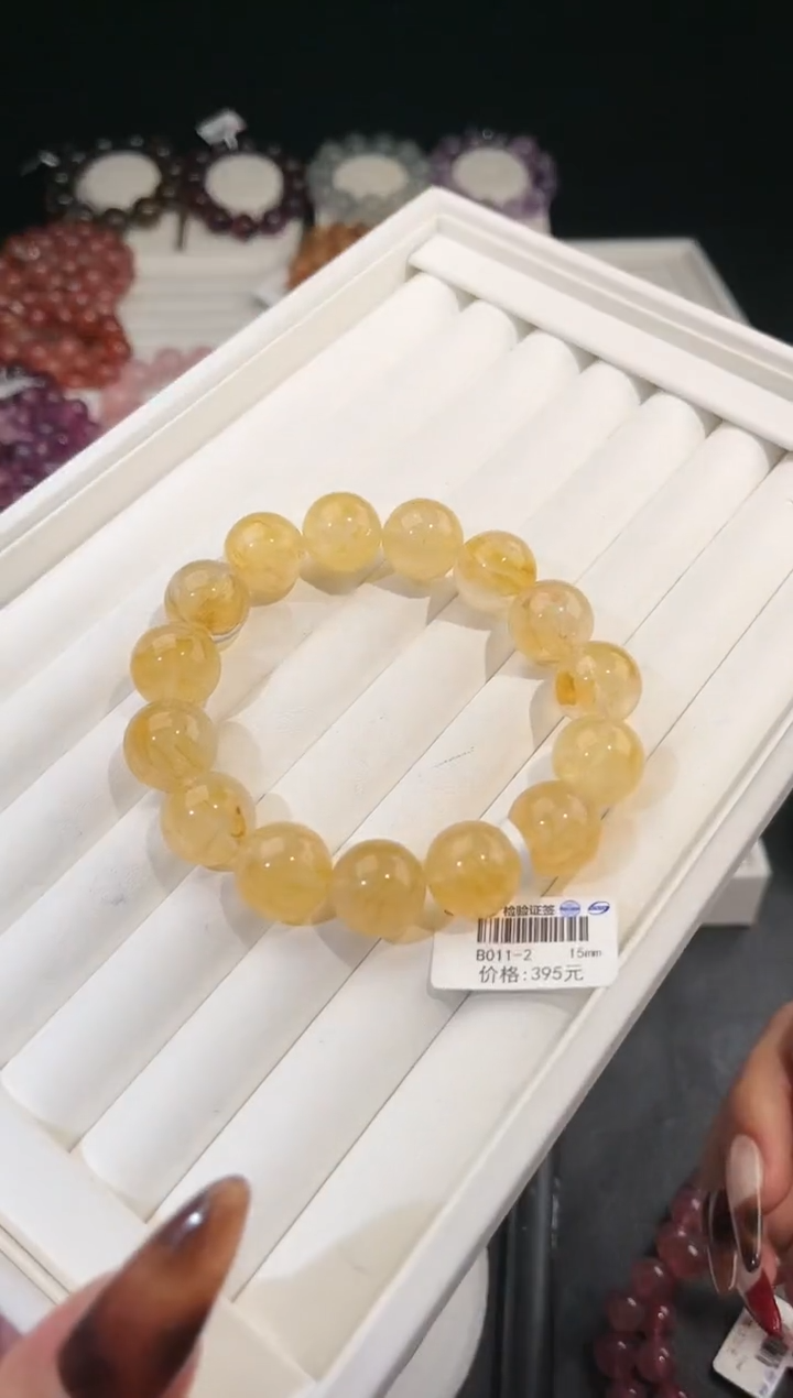 【闪购商品】水晶手链未镶嵌多样性发一黄胶花15mm