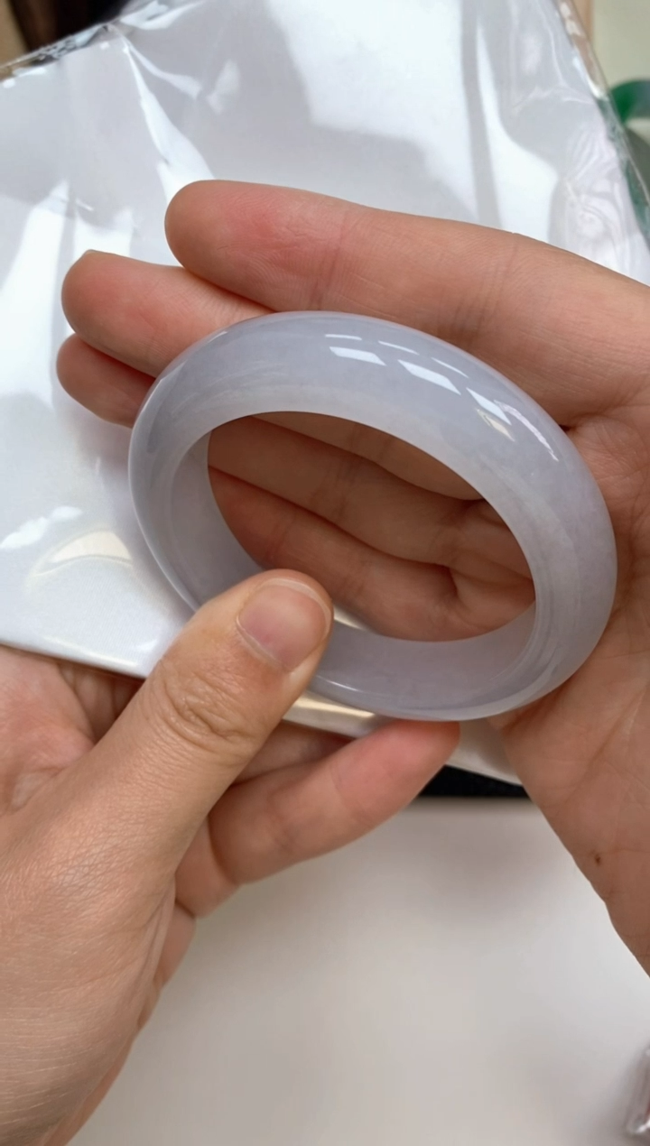 【闪购商品】翡翠手镯未镶嵌56-13.8-9.8白冰手镯