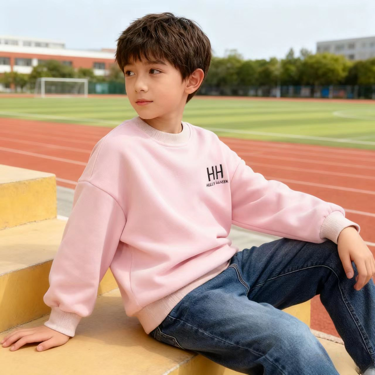 F01261男童冬季加绒加厚卫衣2025年新款中大童儿童秋冬款童装男孩