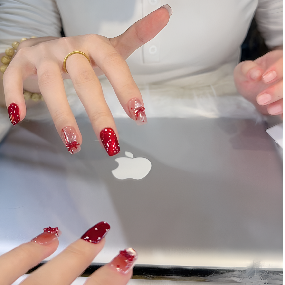 【波点礼包】】秋冬轻奢喵喵设计师手工穿戴甲-日常显白高级感气质