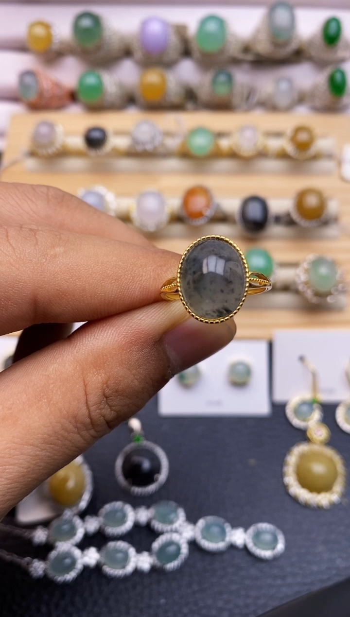 【闪购商品】翡翠戒指银S925镶嵌3222