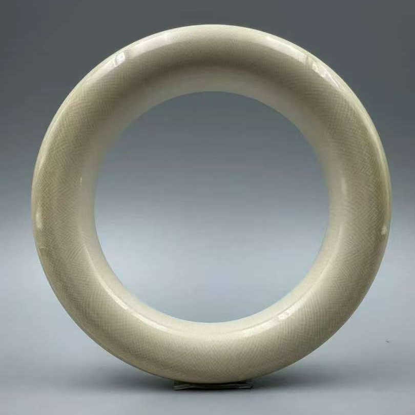 M50579天然猛犸牙满纹芝士皮西藏手镯圆镯男士150.7g 69.8*20.6mm