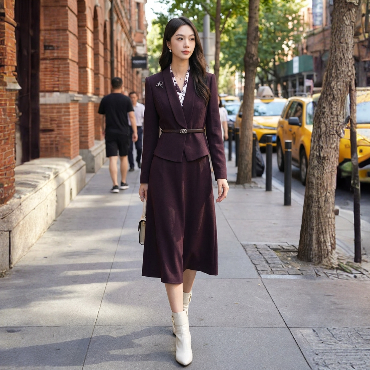 【抖音专属款】赢智尚2025冬新款高档职场连衣裙显瘦复古ZF04019