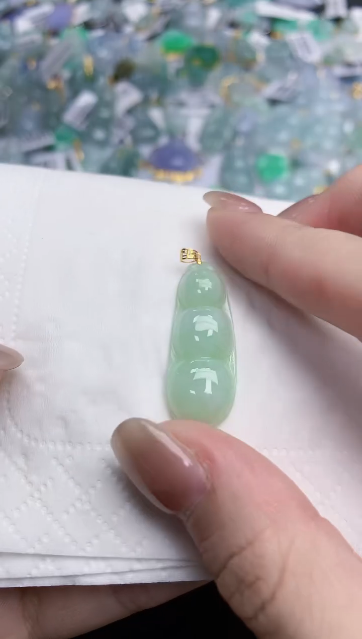 【闪购商品】翡翠颈饰18K金镶嵌天然缅甸翡翠A货