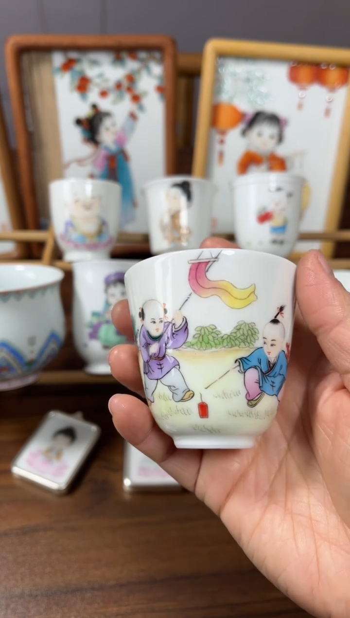 景德镇手绘粉彩童趣