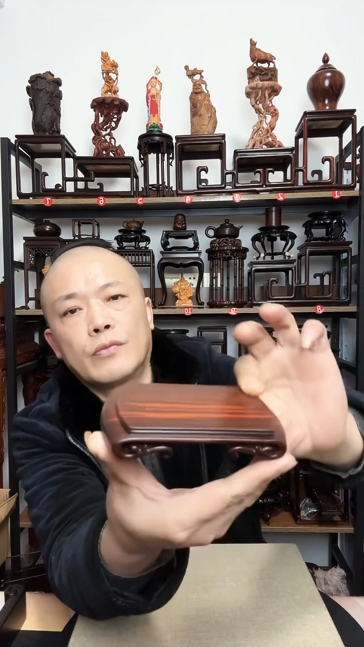 紫砂底座木长13宽7高2