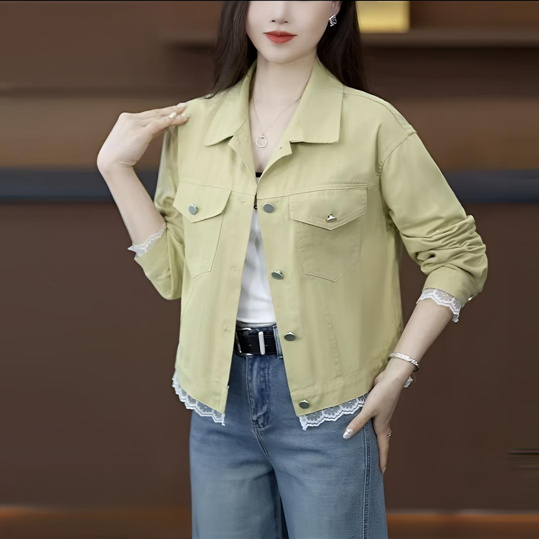 k02盛优甄选-春季新款时尚减龄高级感蕾丝花边外套孤品