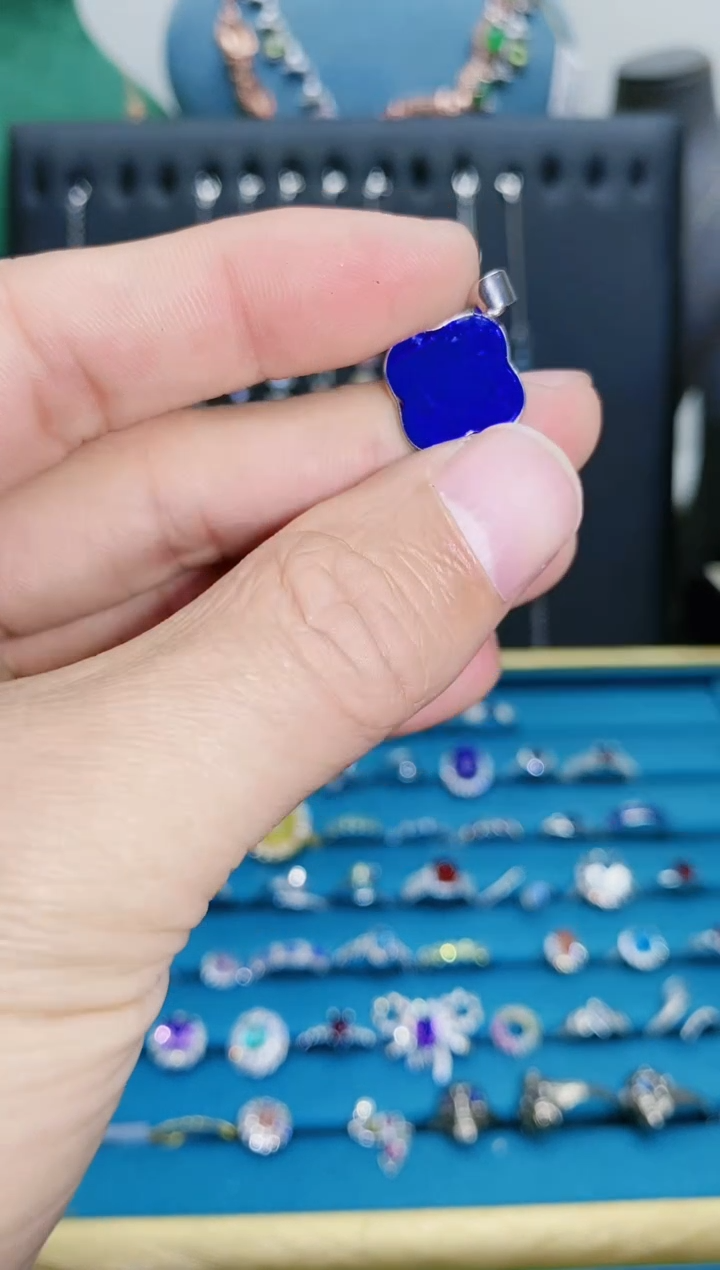 【闪购商品】青金石吊坠(不含链)银S925镶嵌1121