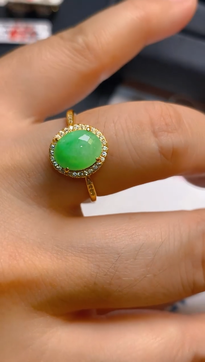 【闪购商品】翡翠耳饰银S925镶嵌天然A货翡翠1