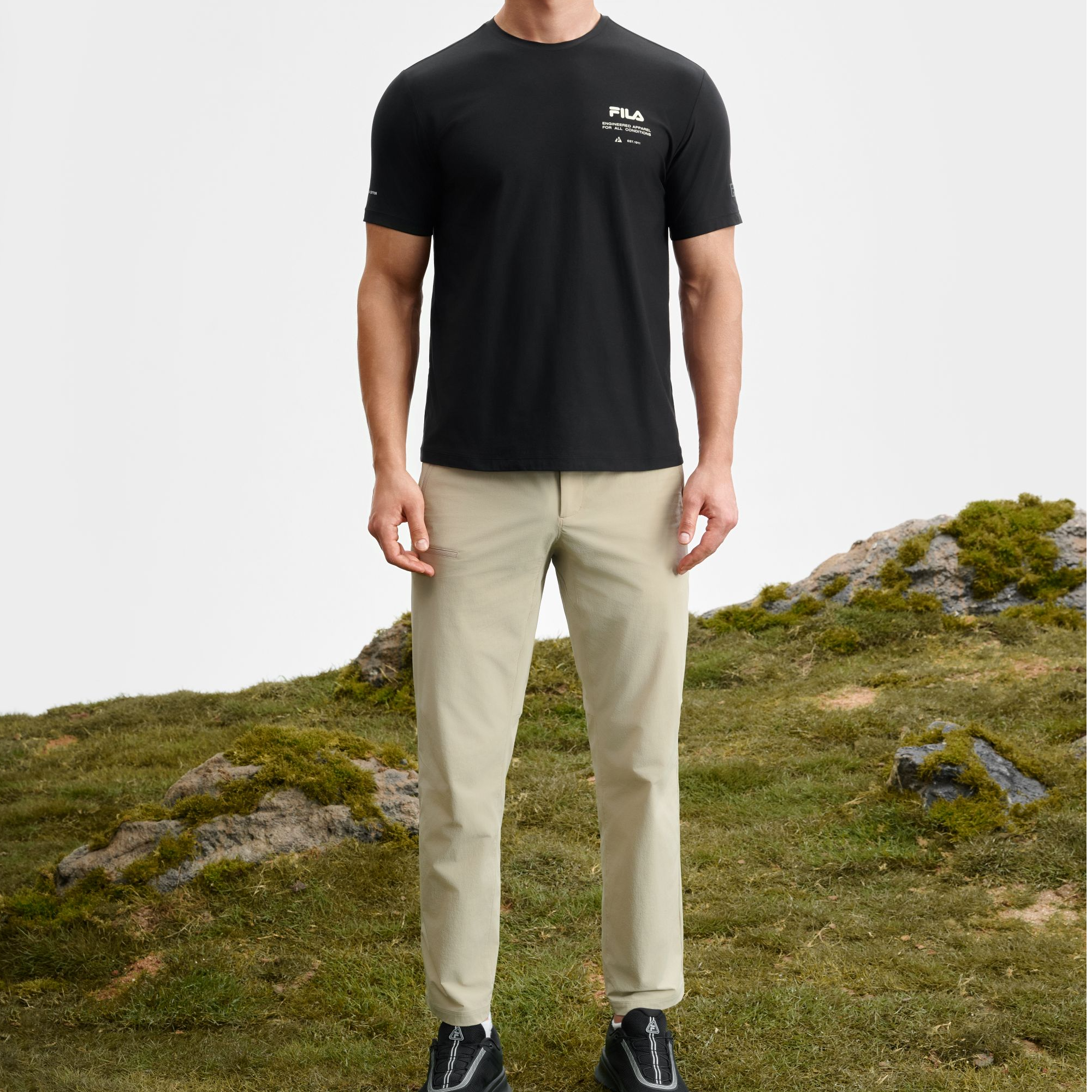 Fila/斐乐男新款【挺括抗皱弹力不易变形】舒适百搭长裤A11M537804F