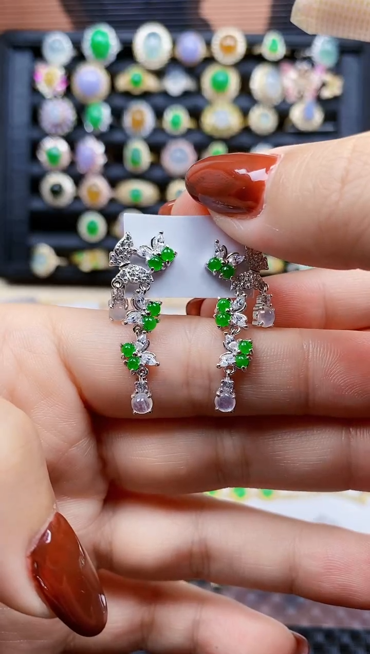 银S925镶嵌戒指翡翠慎**宽411