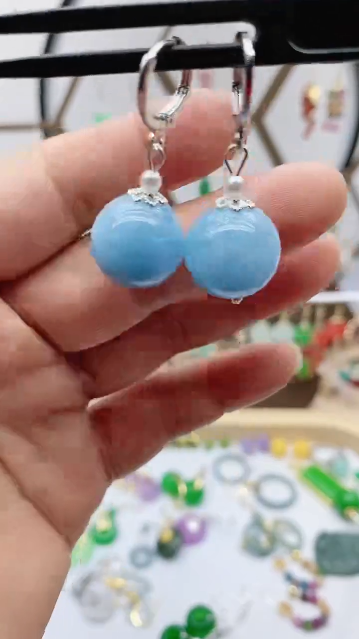 未镶嵌耳饰海蓝宝石195